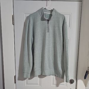 Sonoma Green Zip Up Sweater with Mock Neck